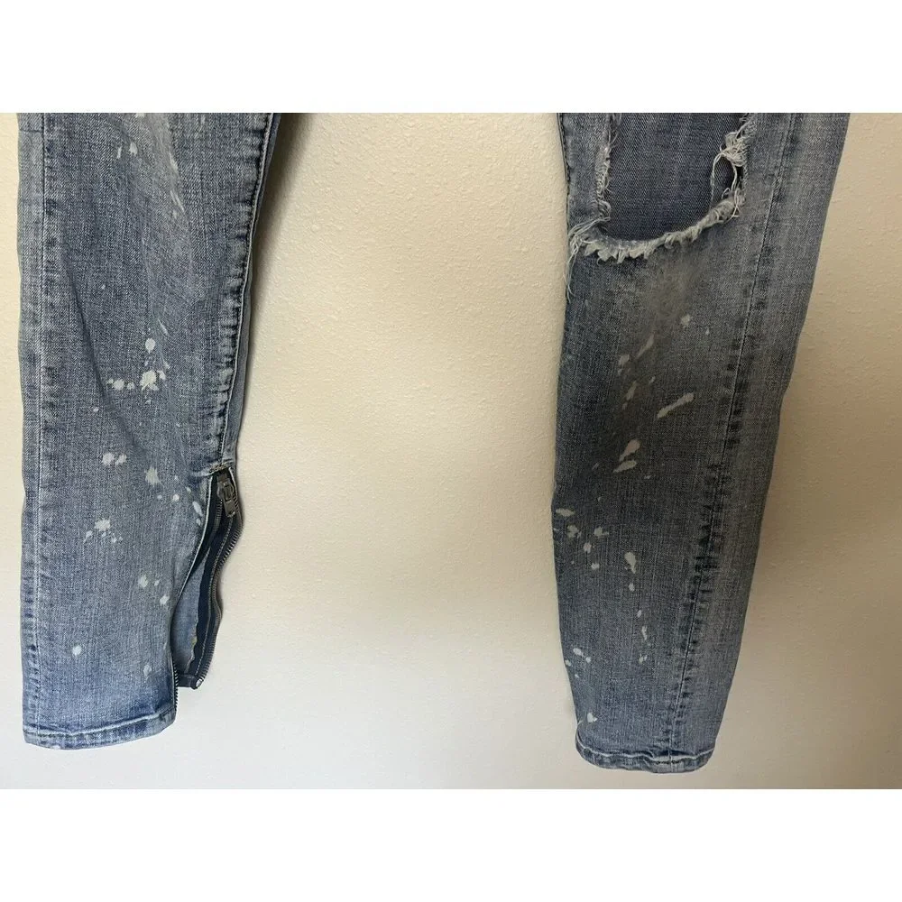 Embellish Brand Jeans Mens Size 30x31 Distressed‎ Destroy Paint Denim NYC Street - Picture 3 of 12